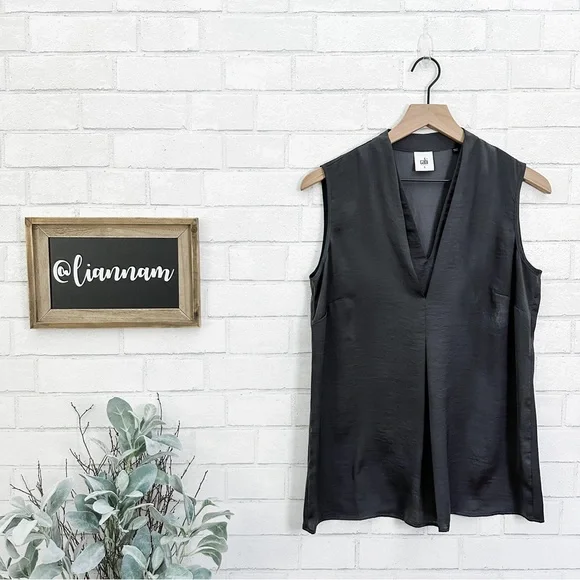 CABI Sleeveless Gray Top #3786 Veneer Top - Picture 1 of 8